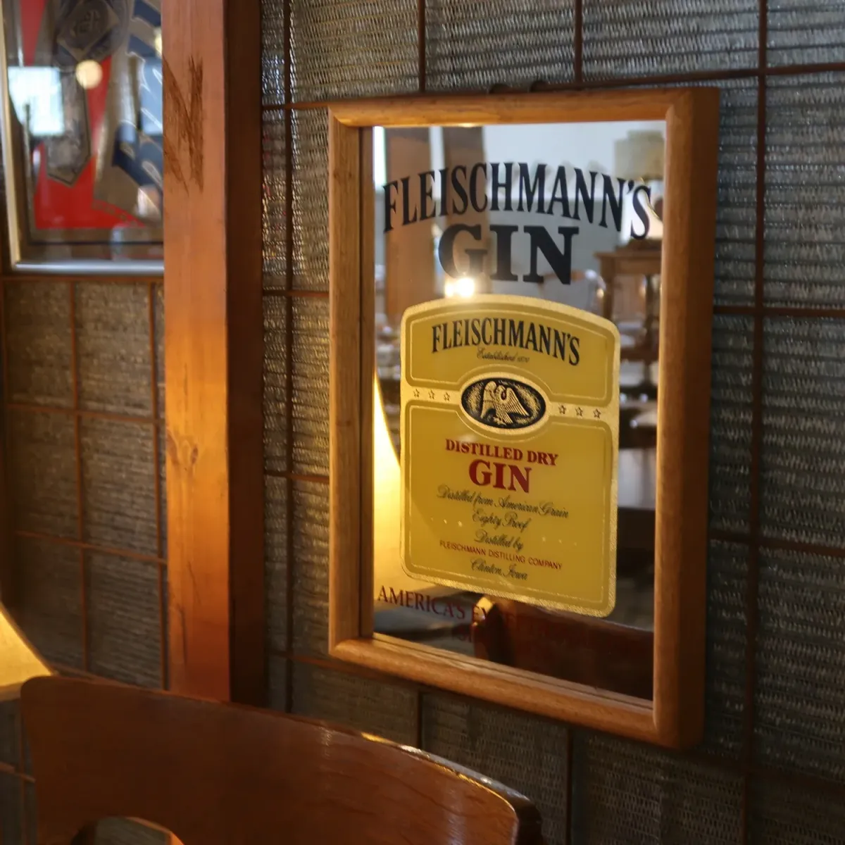 FLEISCHMANN'S GIN ビンテージ パブミラー