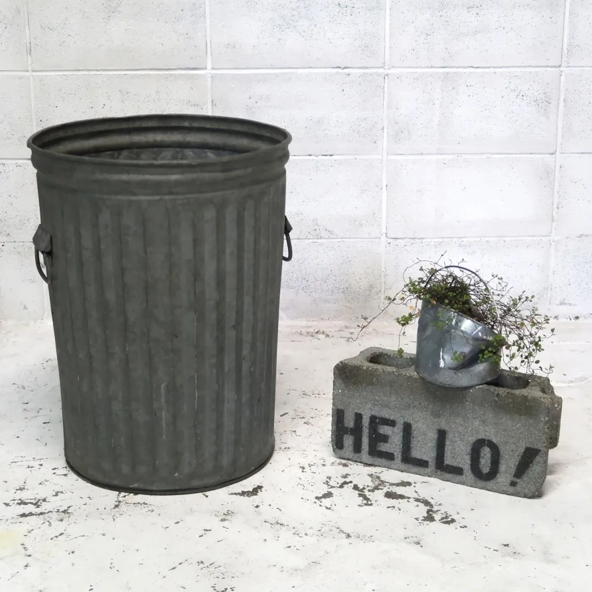 ビンテージ メタル 大型ゴミ箱