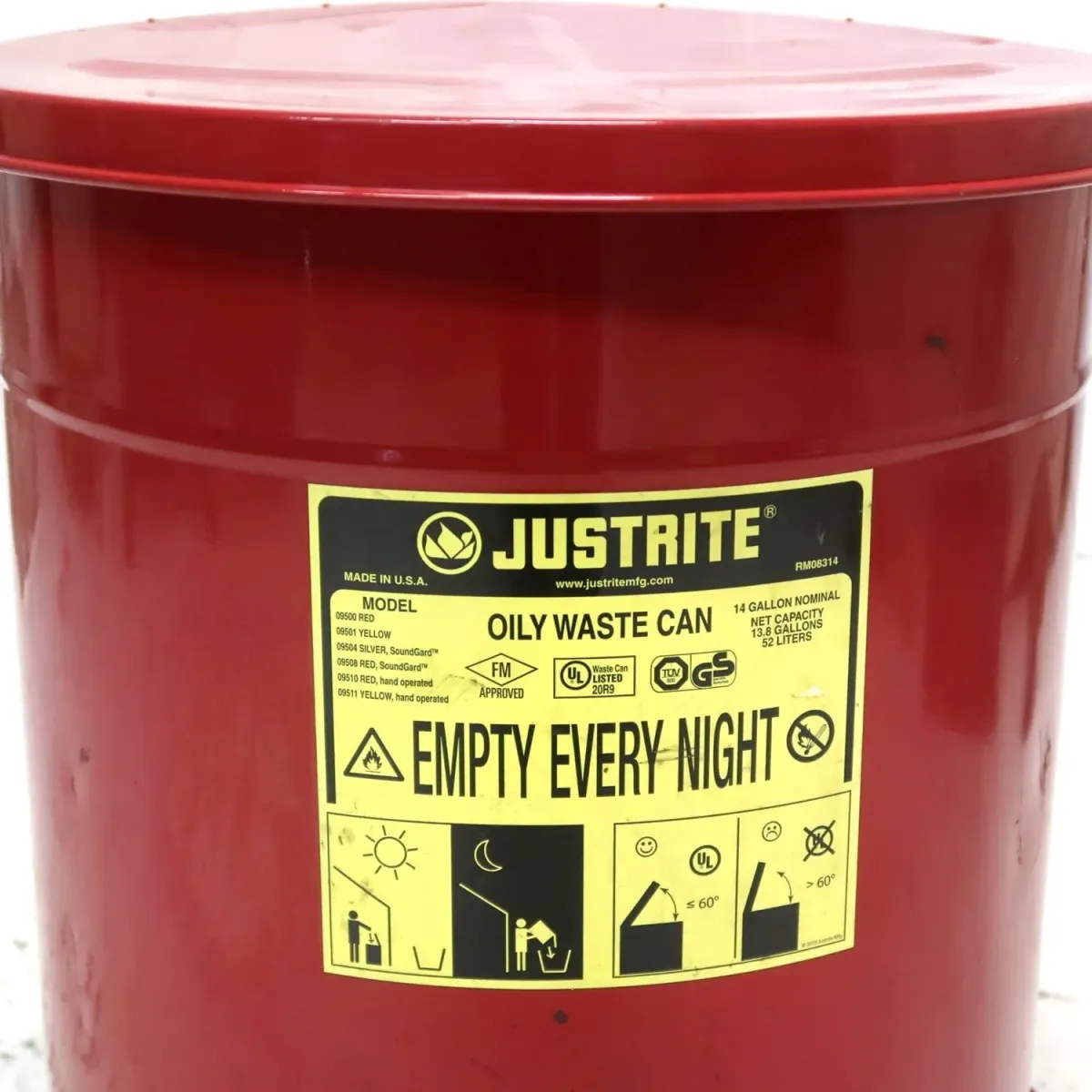 JUSTRITE 大型メタルゴミ箱