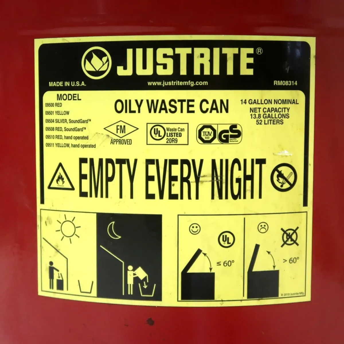 JUSTRITE 大型メタルゴミ箱