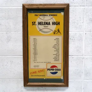 1967 ST. HELENA HIGH ゲームスケジュール 額装 ペプシコーラ