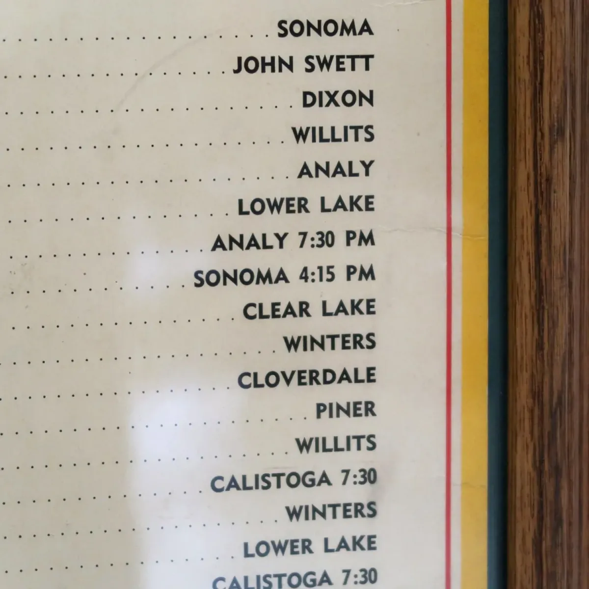 1967 ST. HELENA HIGH ゲームスケジュール 額装 ペプシコーラ