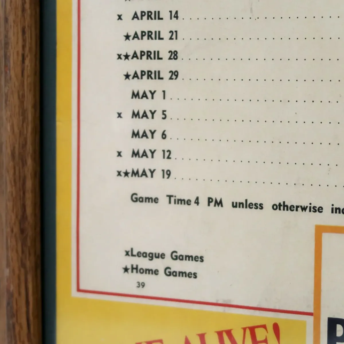 1967 ST. HELENA HIGH ゲームスケジュール 額装 ペプシコーラ