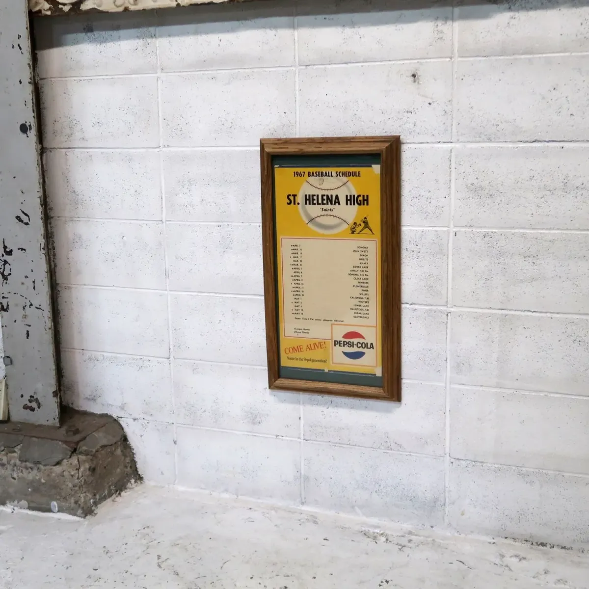 1967 ST. HELENA HIGH ゲームスケジュール 額装 ペプシコーラ