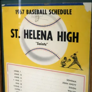 1967 ST. HELENA HIGH ゲームスケジュール 額装 ペプシコーラ