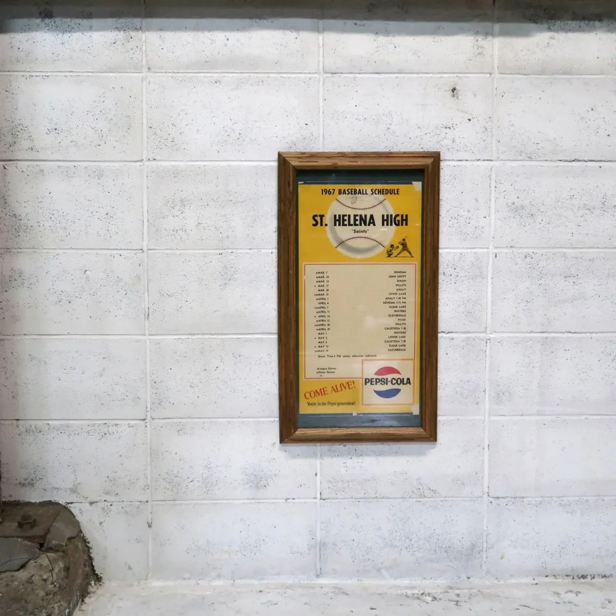 1967 ST. HELENA HIGH ゲームスケジュール 額装 ペプシコーラ