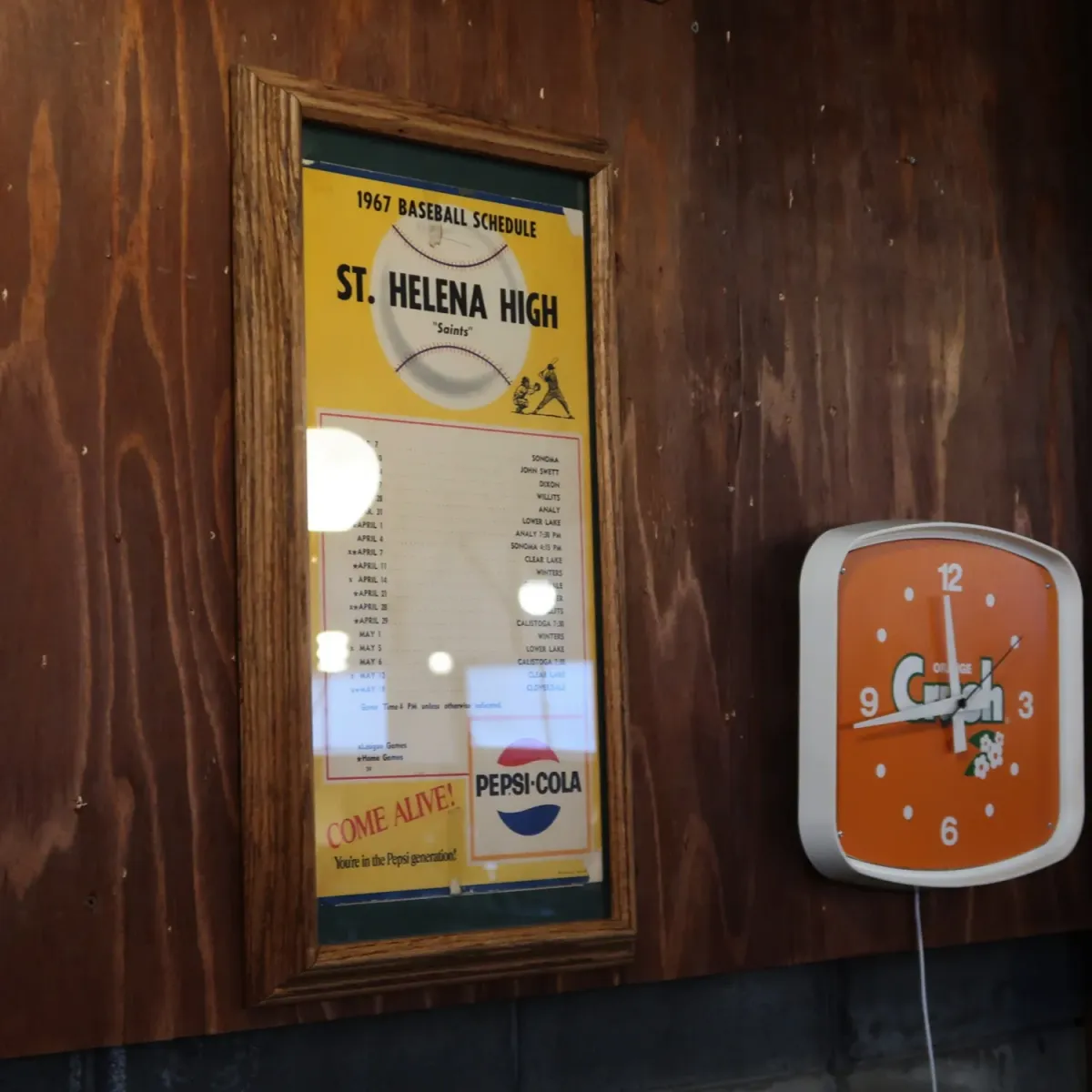 1967 ST. HELENA HIGH ゲームスケジュール 額装 ペプシコーラ