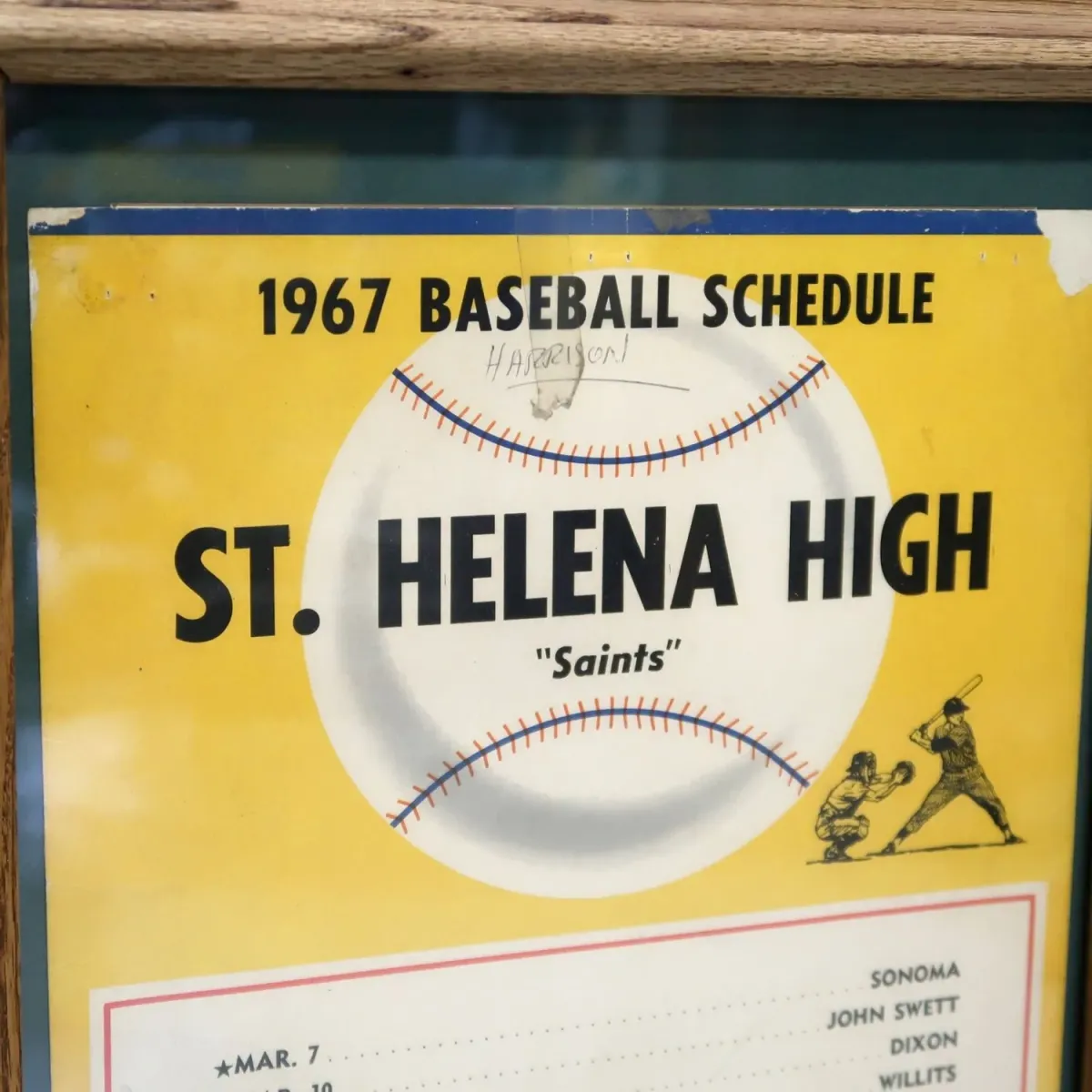1967 ST. HELENA HIGH ゲームスケジュール 額装 ペプシコーラ