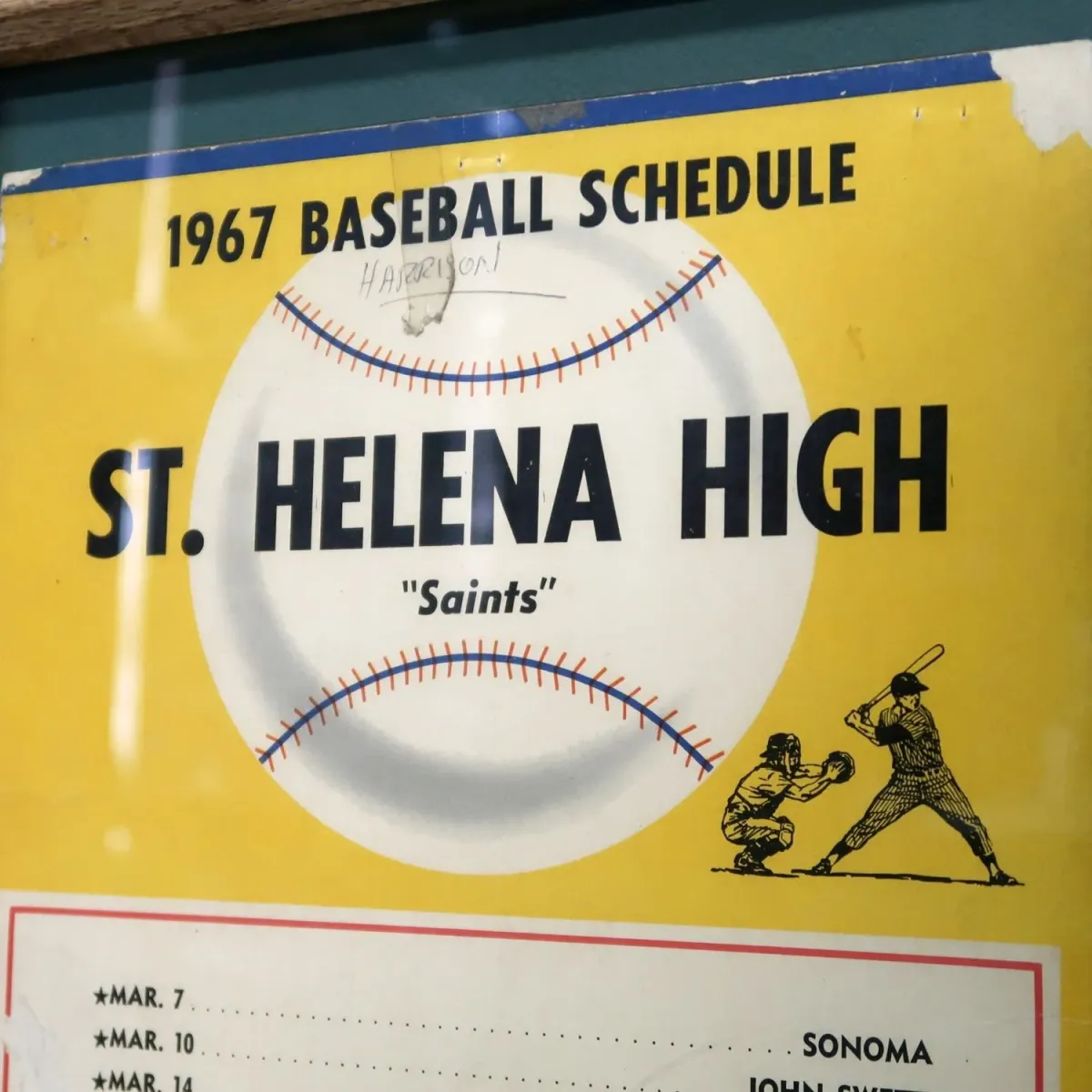 1967 ST. HELENA HIGH ゲームスケジュール 額装 ペプシコーラ