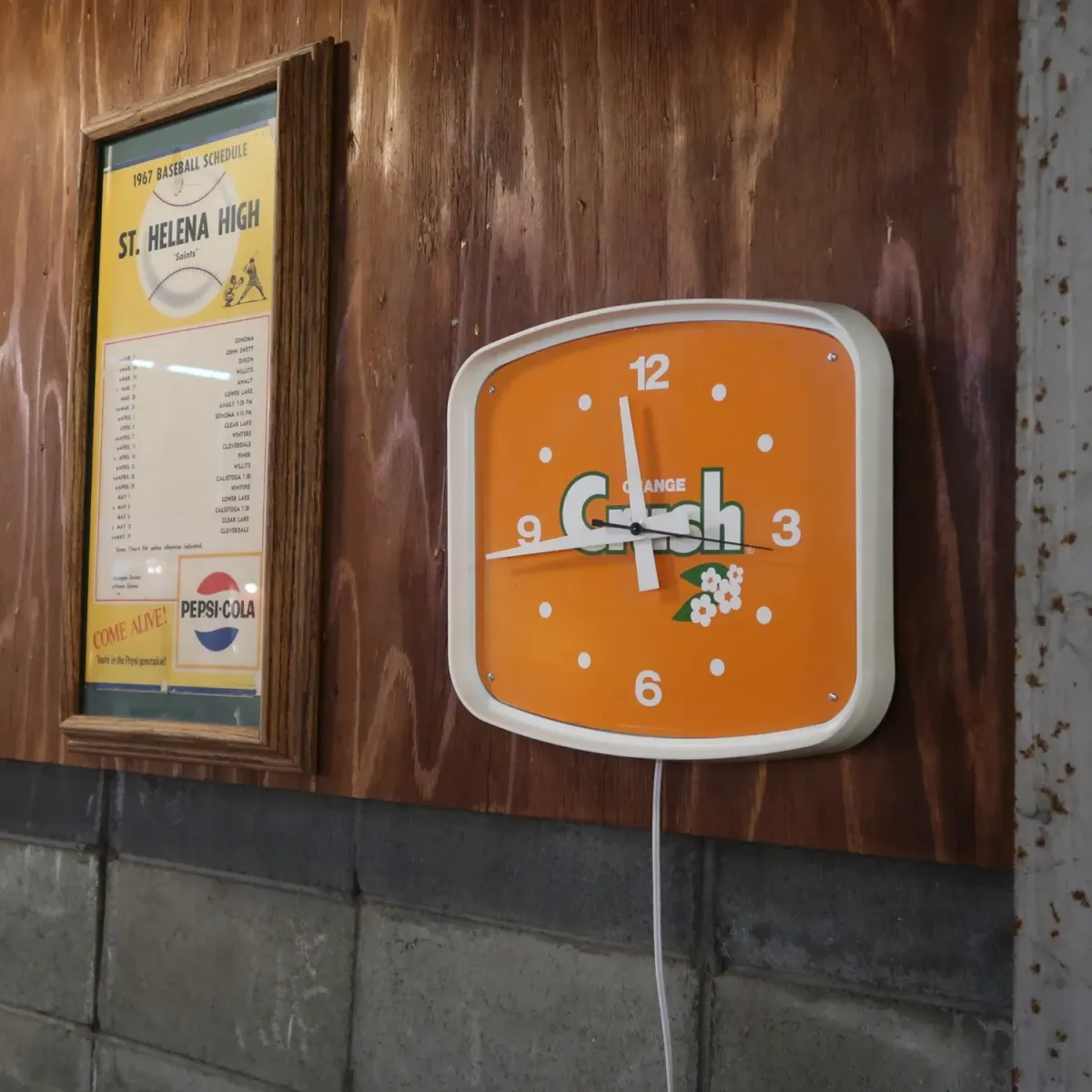 ORANGE Crush ビンテージ ウォールクロック