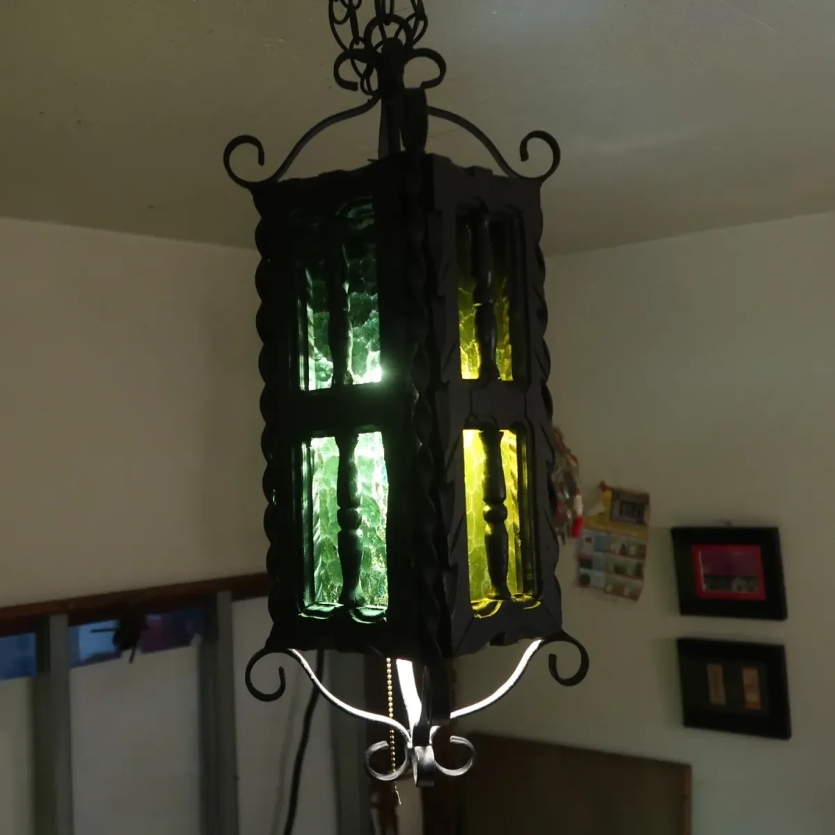 アンティーク アイアン×ウッド ペンダントランプ