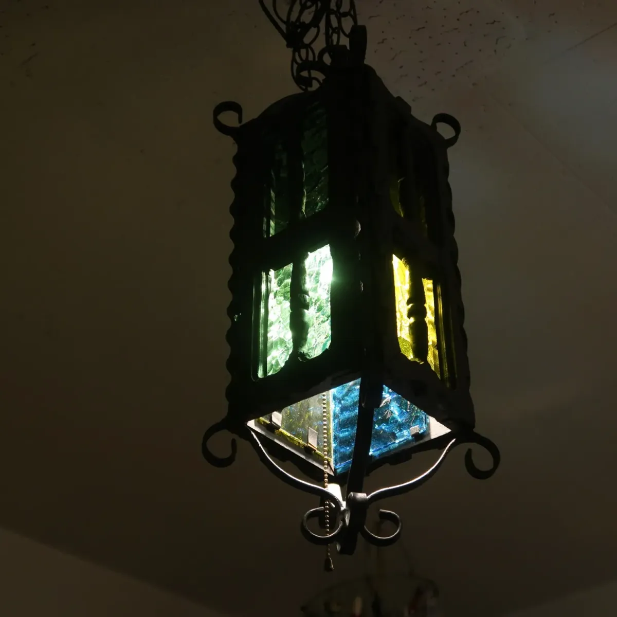 アンティーク アイアン×ウッド ペンダントランプ