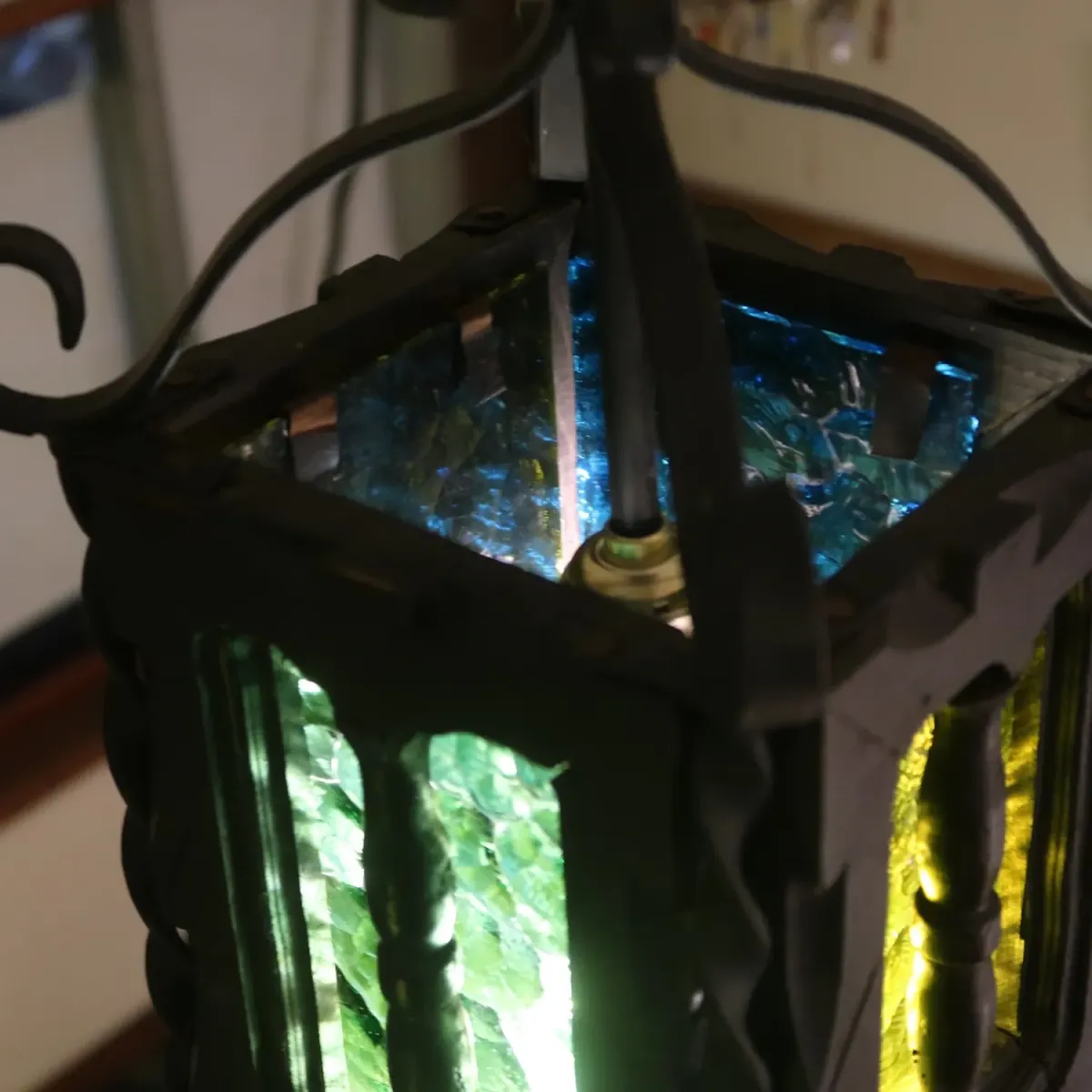 アンティーク アイアン×ウッド ペンダントランプ