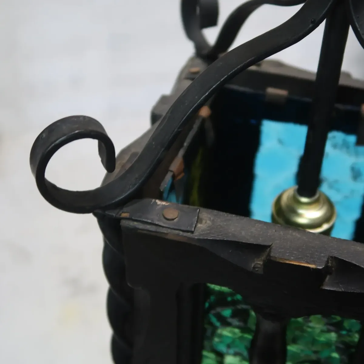 アンティーク アイアン×ウッド ペンダントランプ