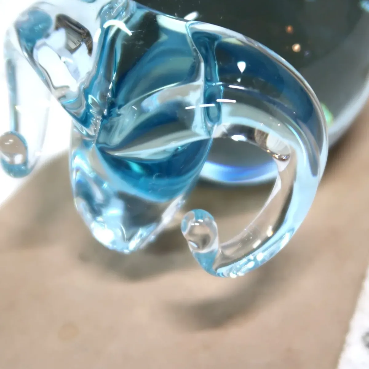 ビンテージ ガラスオブジェ ヒツジ