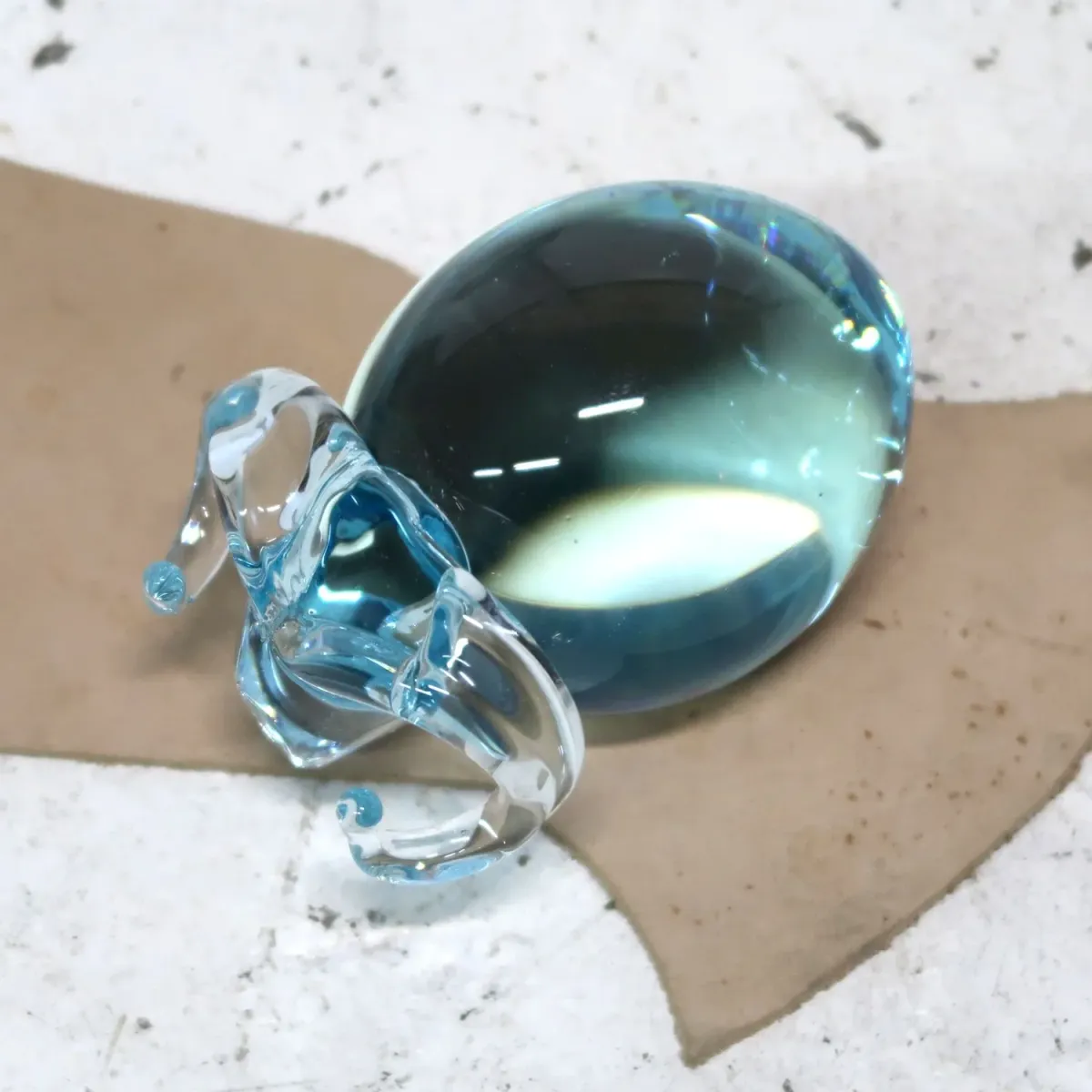 ビンテージ ガラスオブジェ ヒツジ