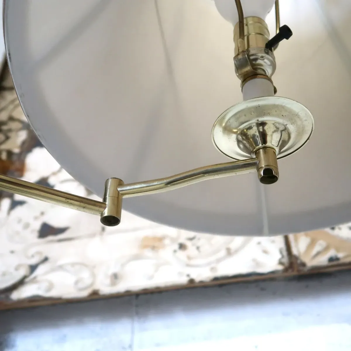 アンティーク ゴールドメタル フロアランプ