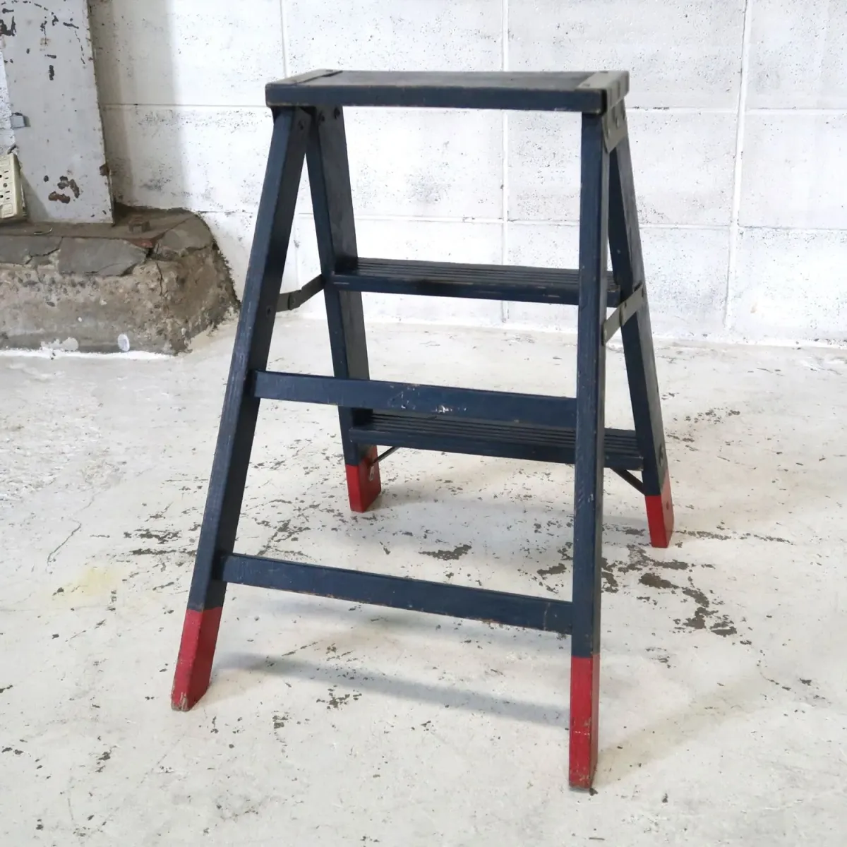 ビンテージ ウッドステップラダー