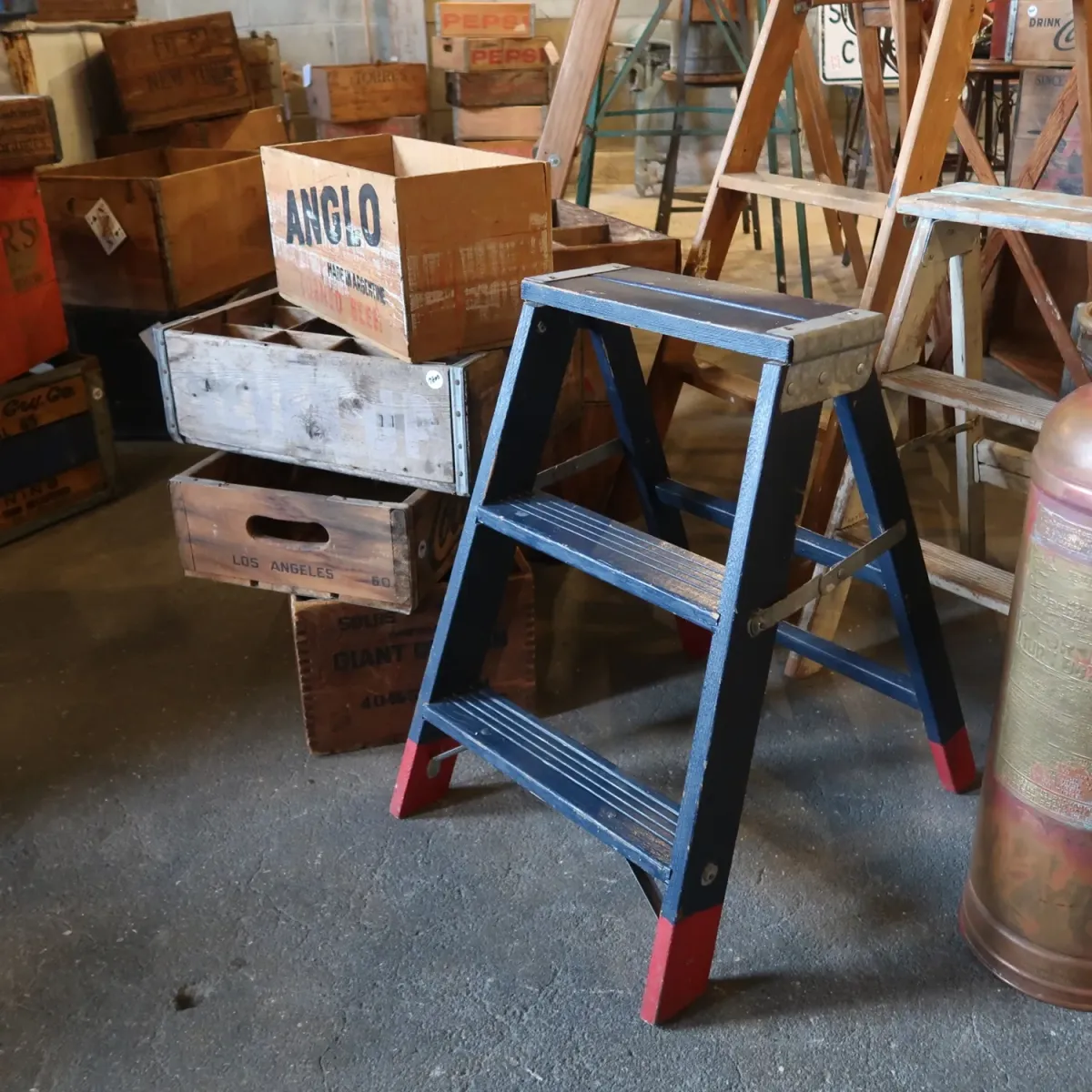 ビンテージ ウッドステップラダー