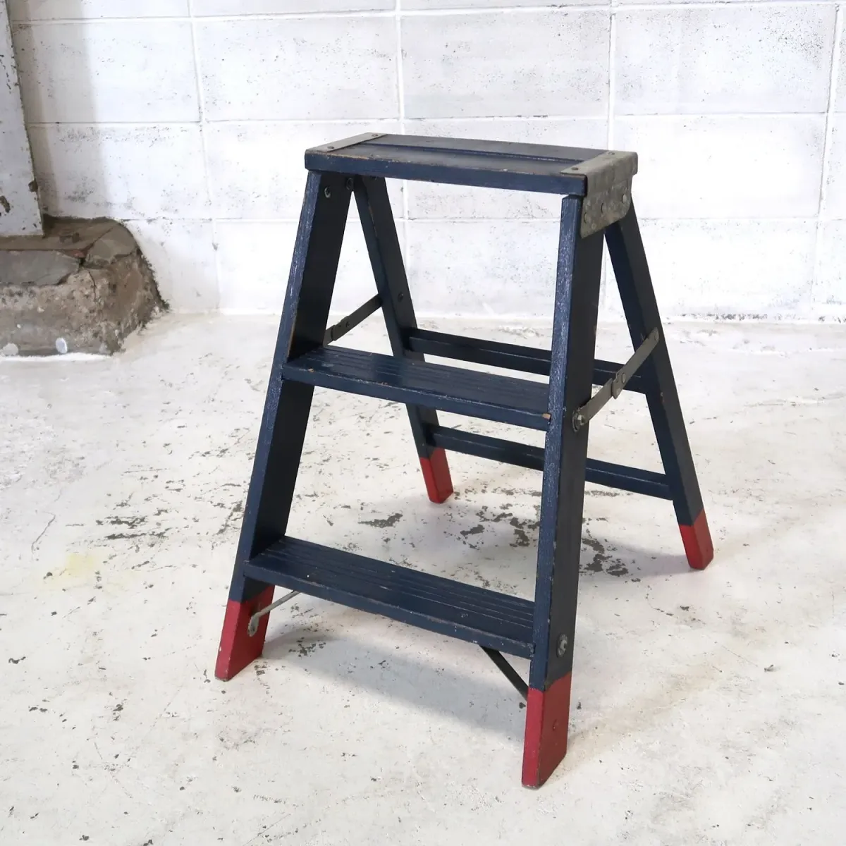 ビンテージ ウッドステップラダー