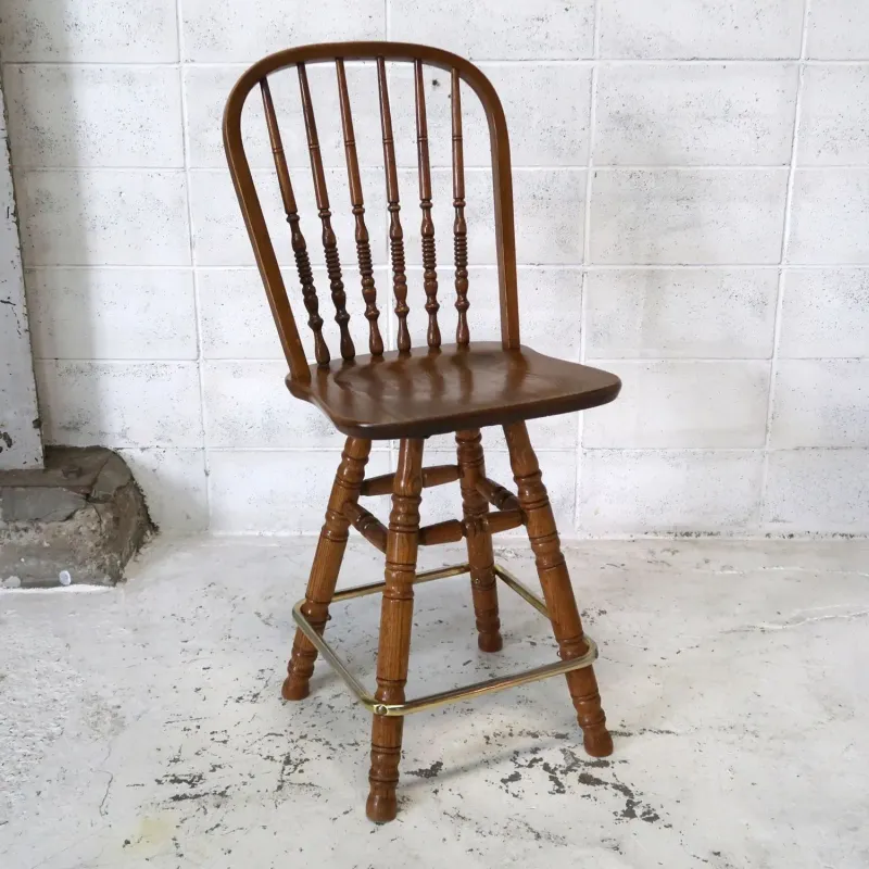 アンティーク ウッド カウンターチェア