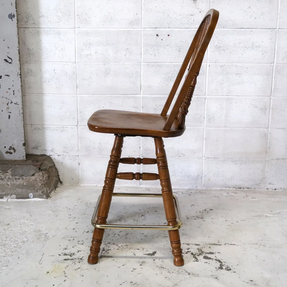 アンティーク ウッド カウンターチェア