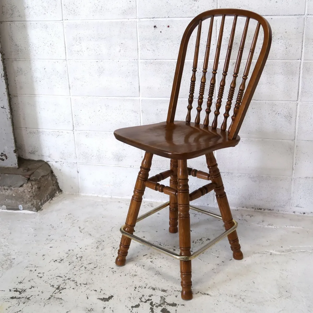 アンティーク ウッド カウンターチェア