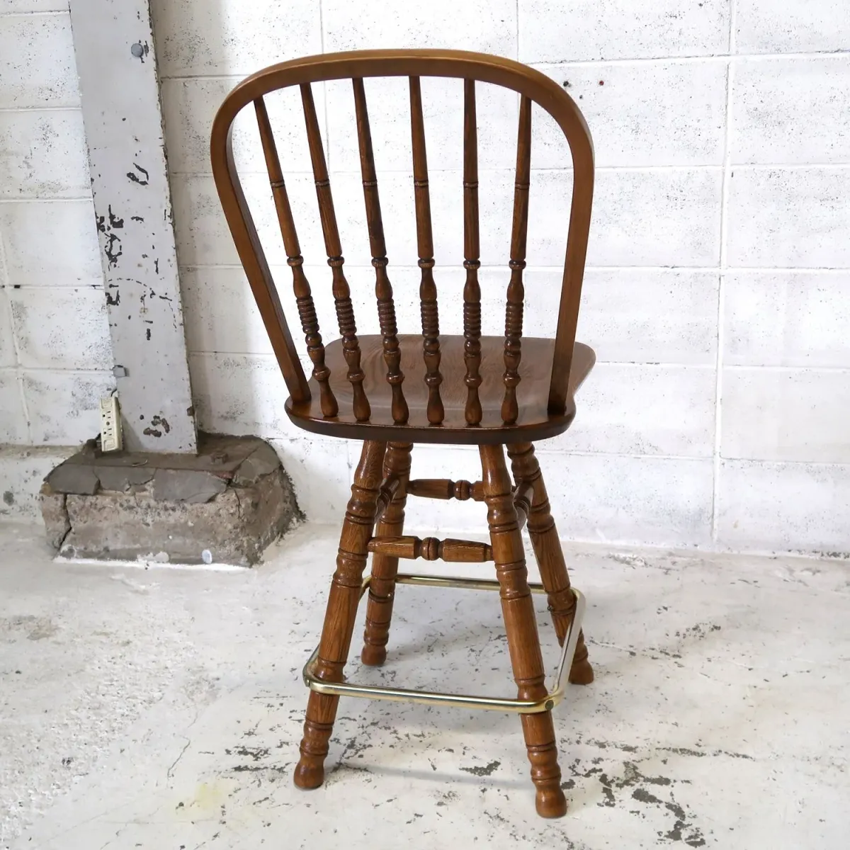 アンティーク ウッド カウンターチェア