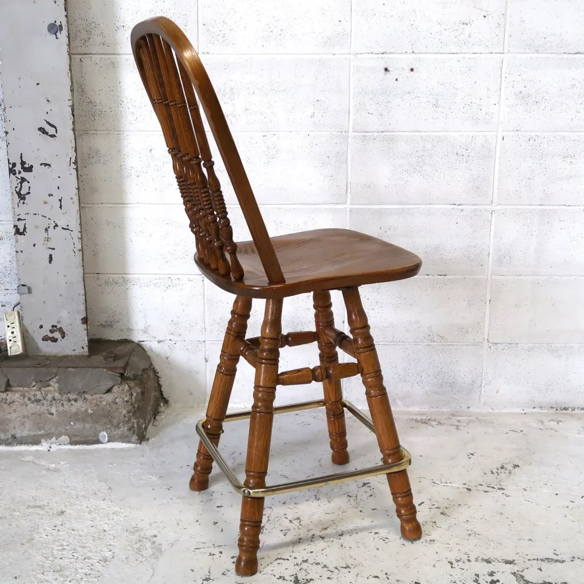 アンティーク ウッド カウンターチェア