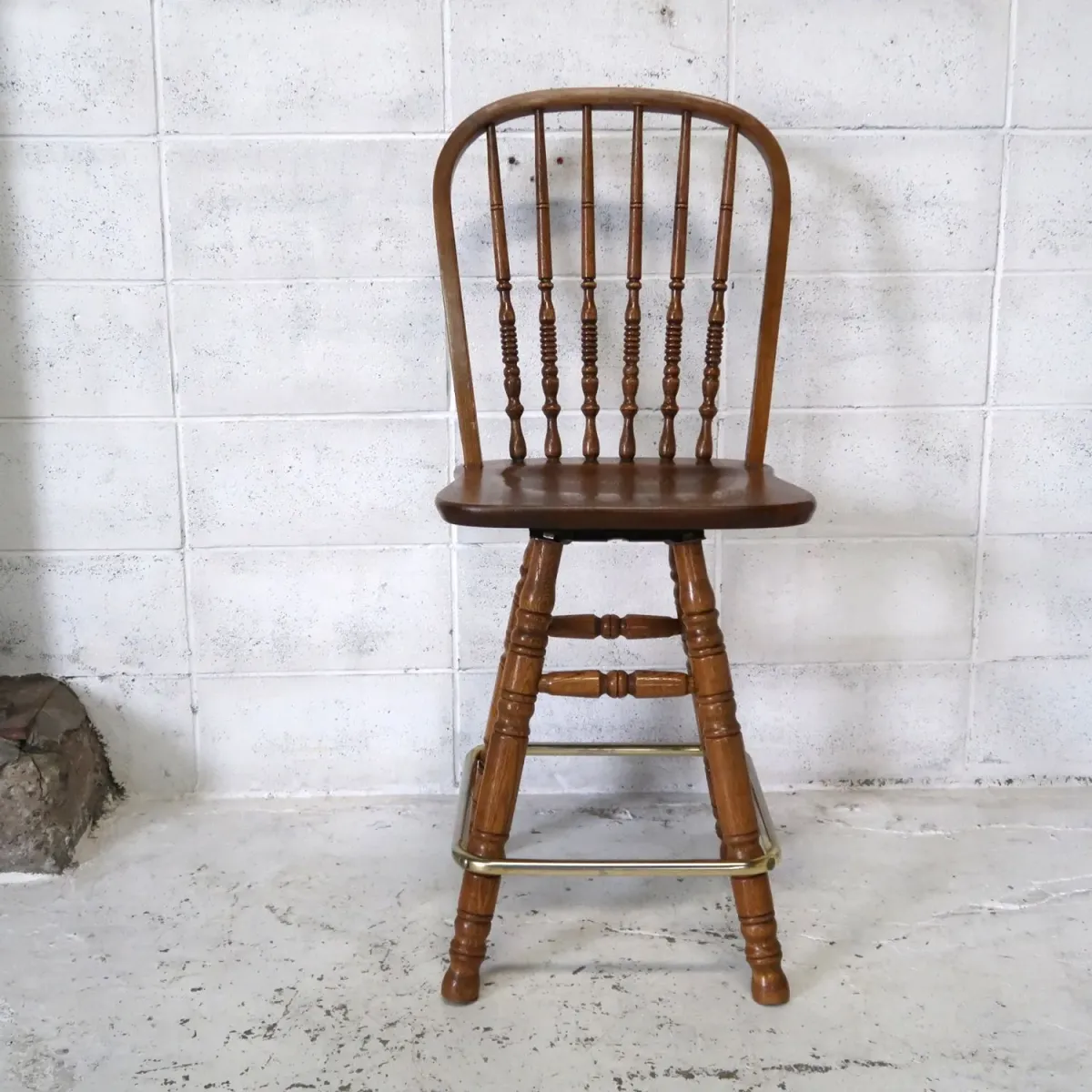 アンティーク ウッド カウンターチェア