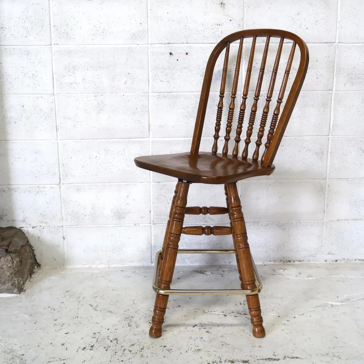 アンティーク ウッド カウンターチェア