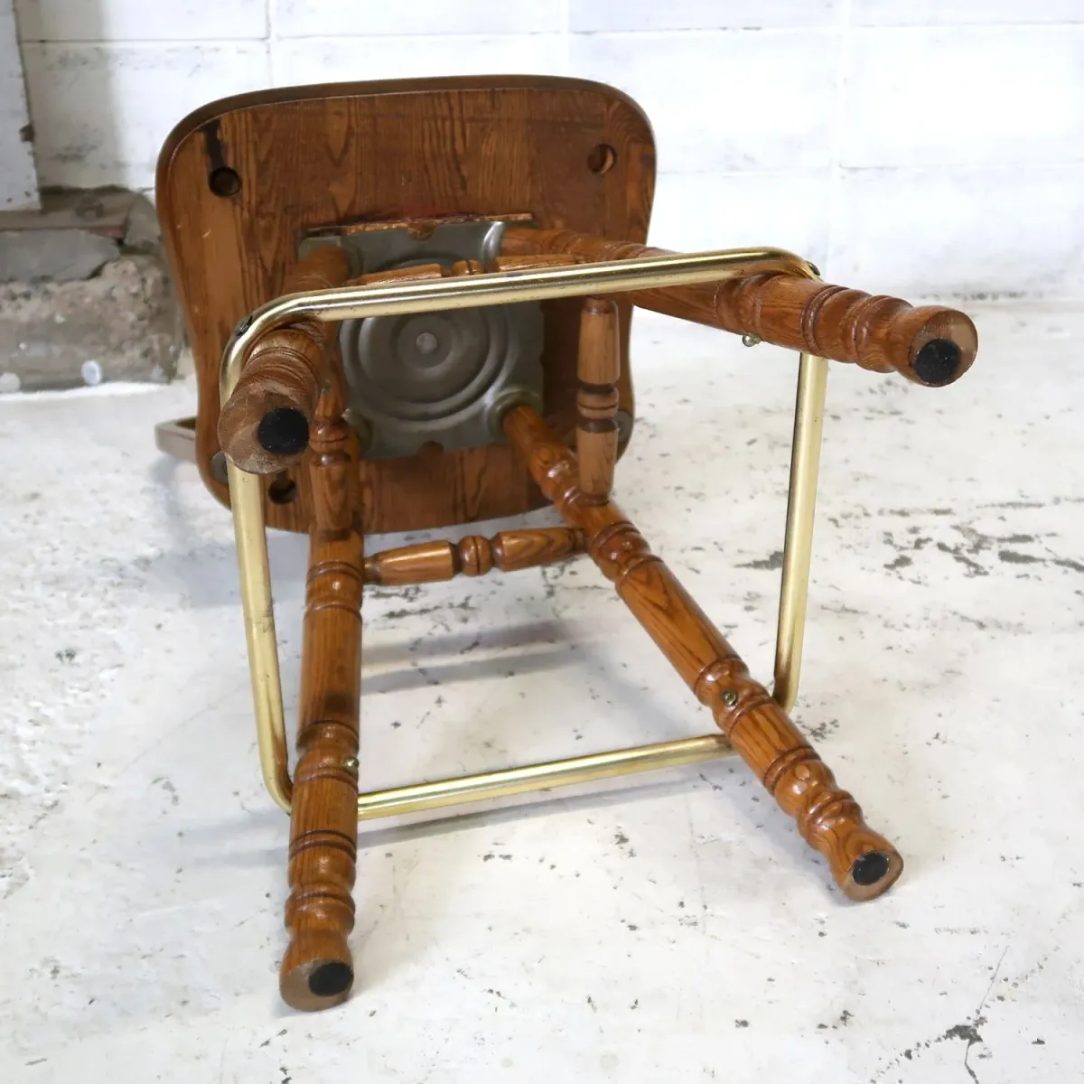 アンティーク ウッド カウンターチェア