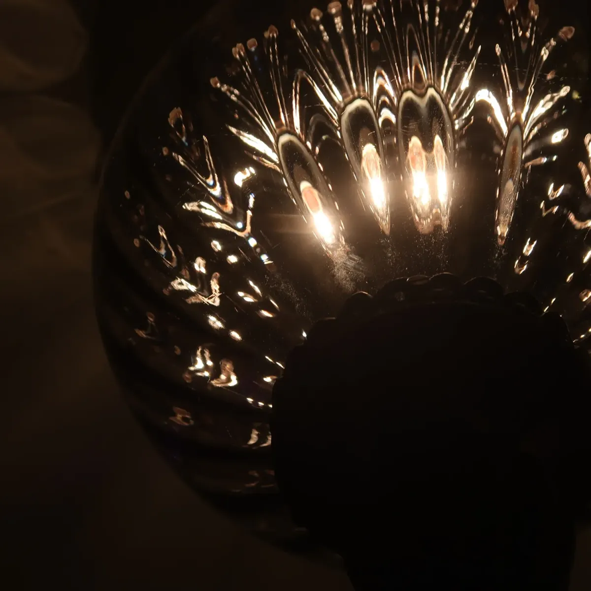 アンティーク スモークガラス ペンダントランプ