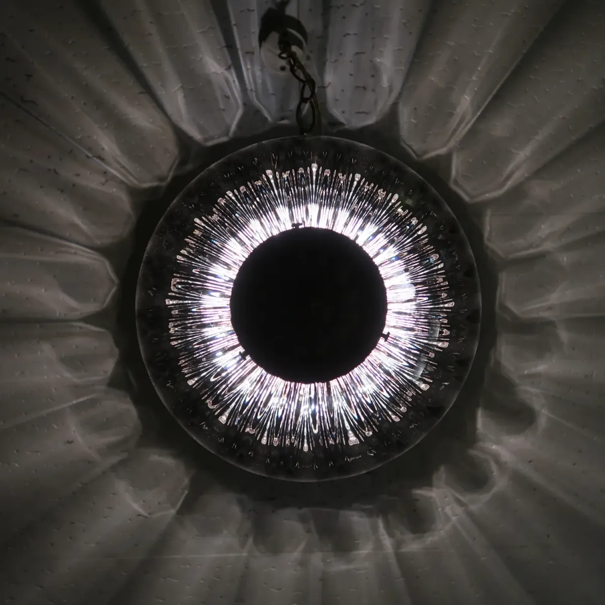 アンティーク スモークガラス ペンダントランプ