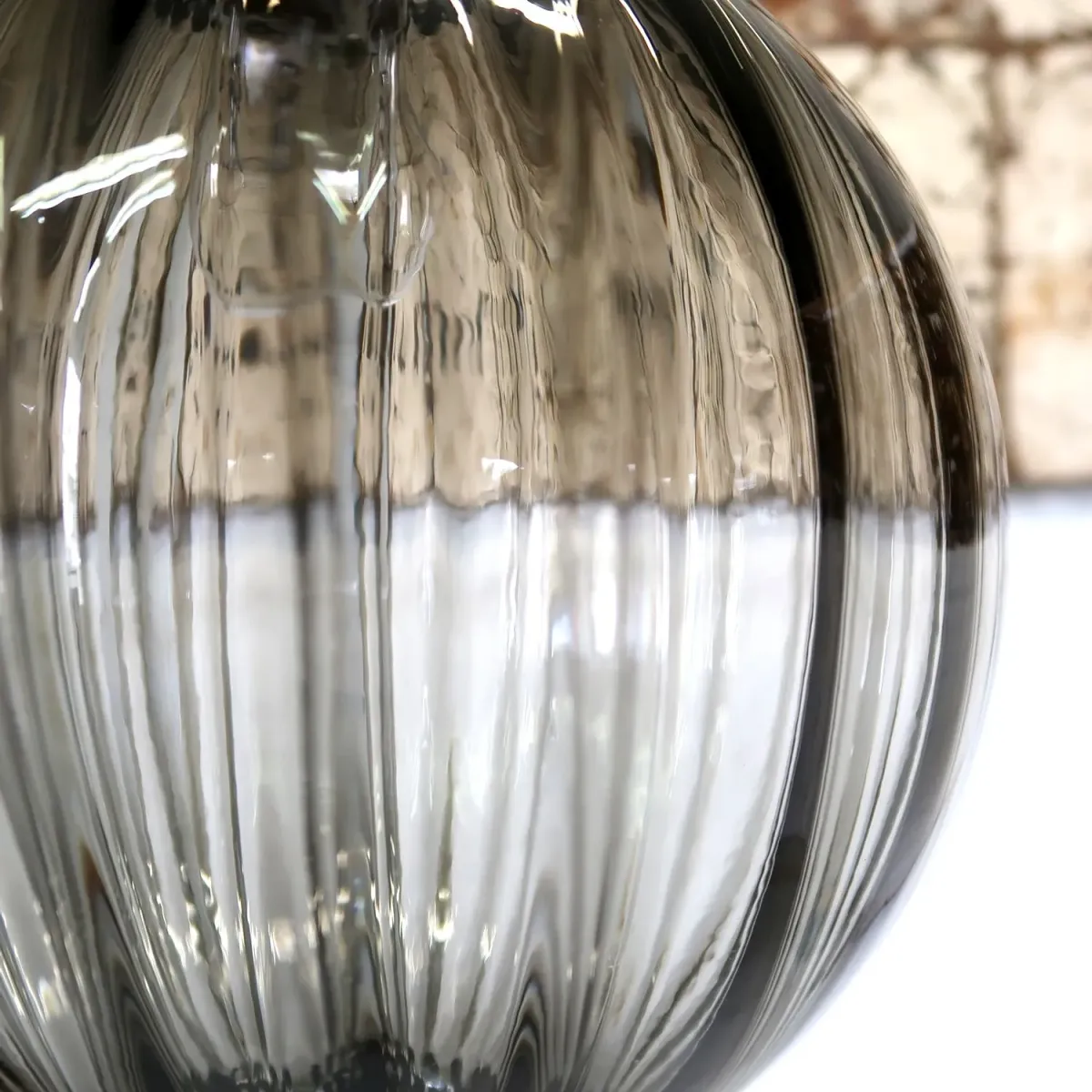 アンティーク スモークガラス ペンダントランプ