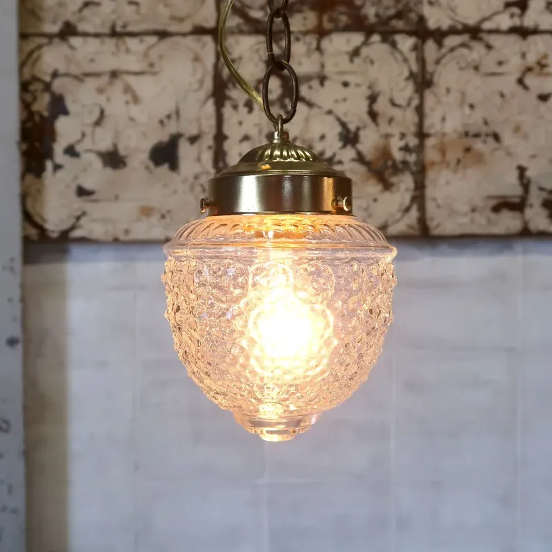 アンティーク クリアガラス ペンダントランプ