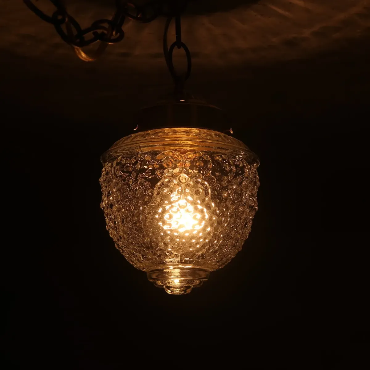 アンティーク クリアガラス ペンダントランプ
