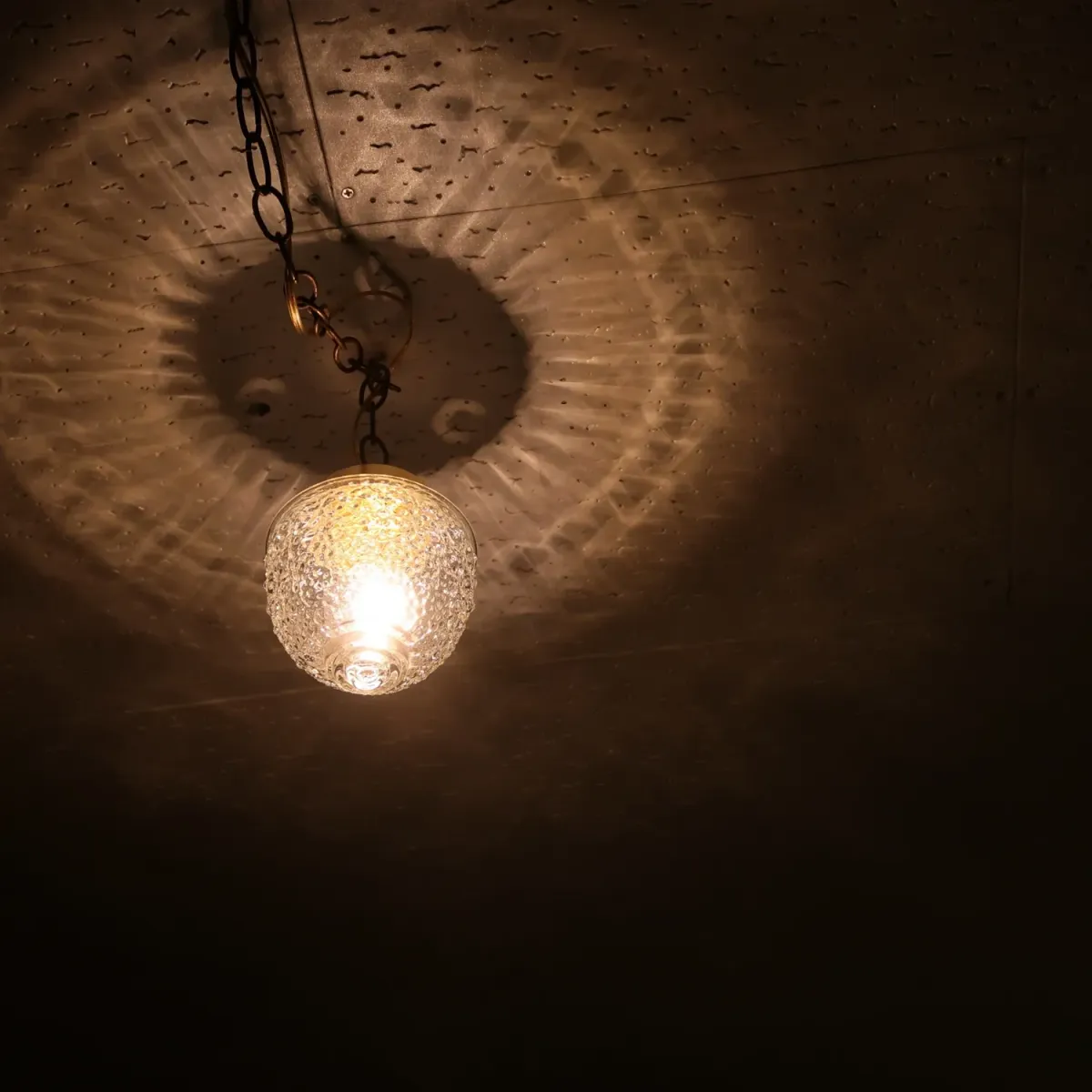 アンティーク クリアガラス ペンダントランプ