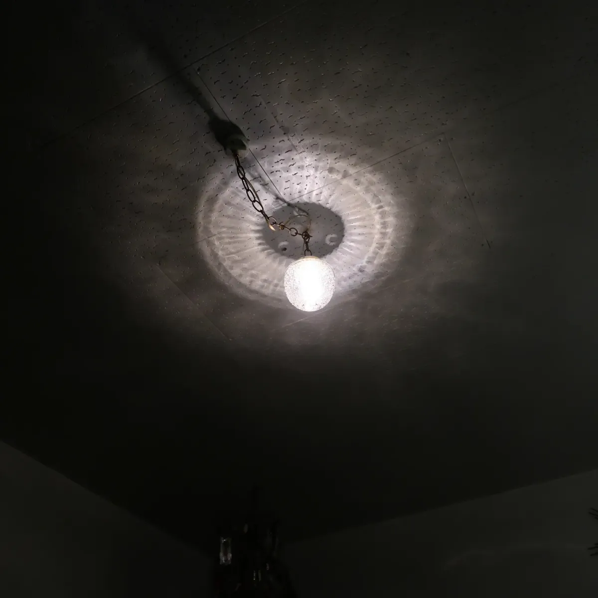 アンティーク クリアガラス ペンダントランプ