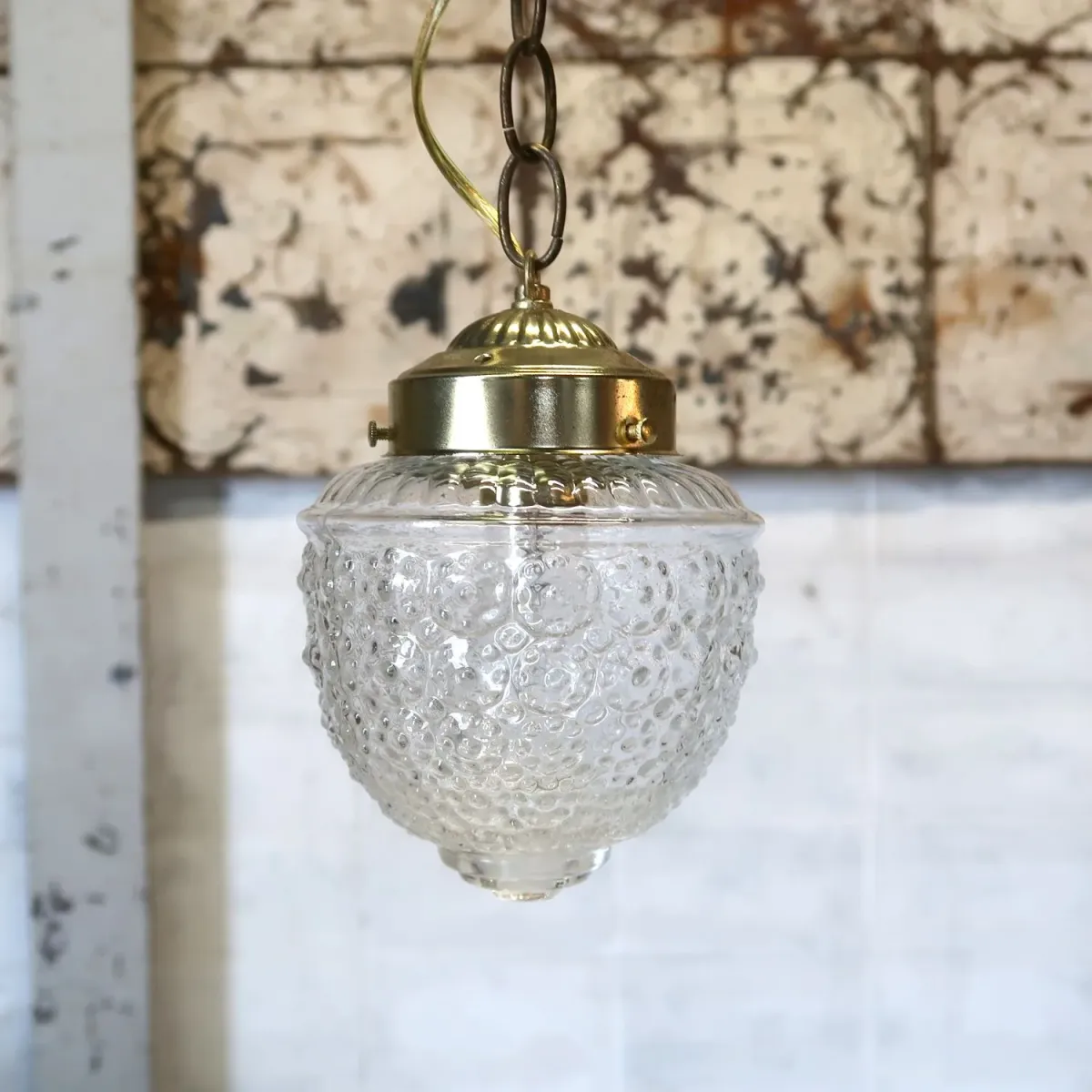 アンティーク クリアガラス ペンダントランプ