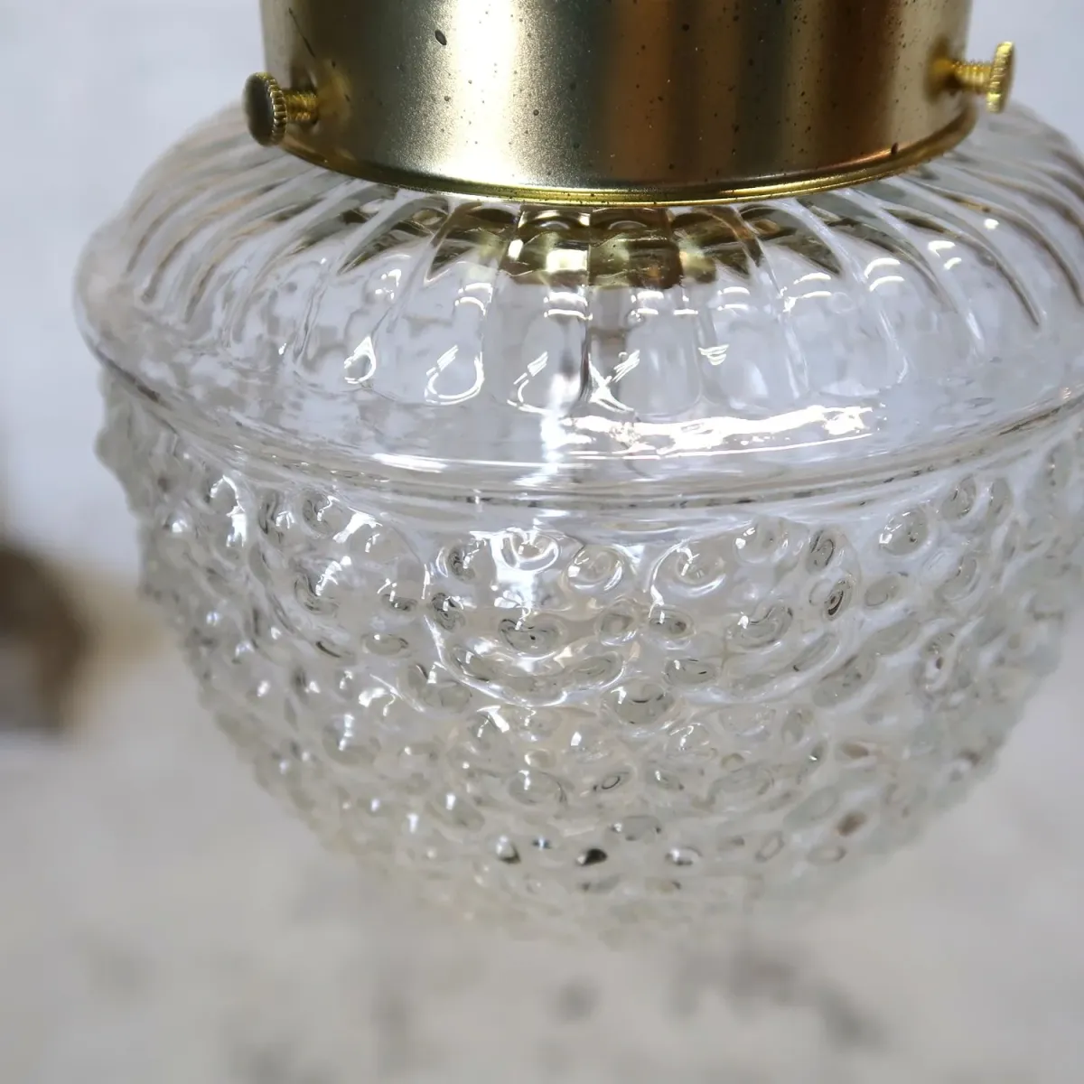 アンティーク クリアガラス ペンダントランプ