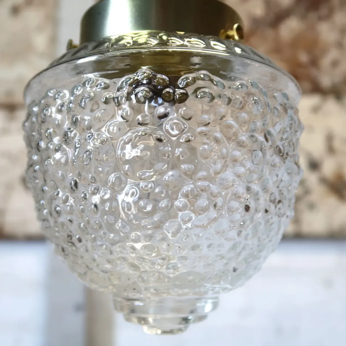 アンティーク クリアガラス ペンダントランプ