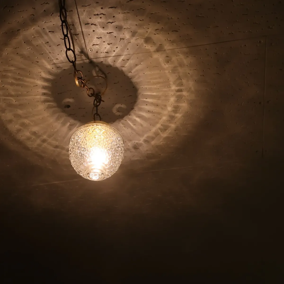 アンティーク クリアガラス ペンダントランプ