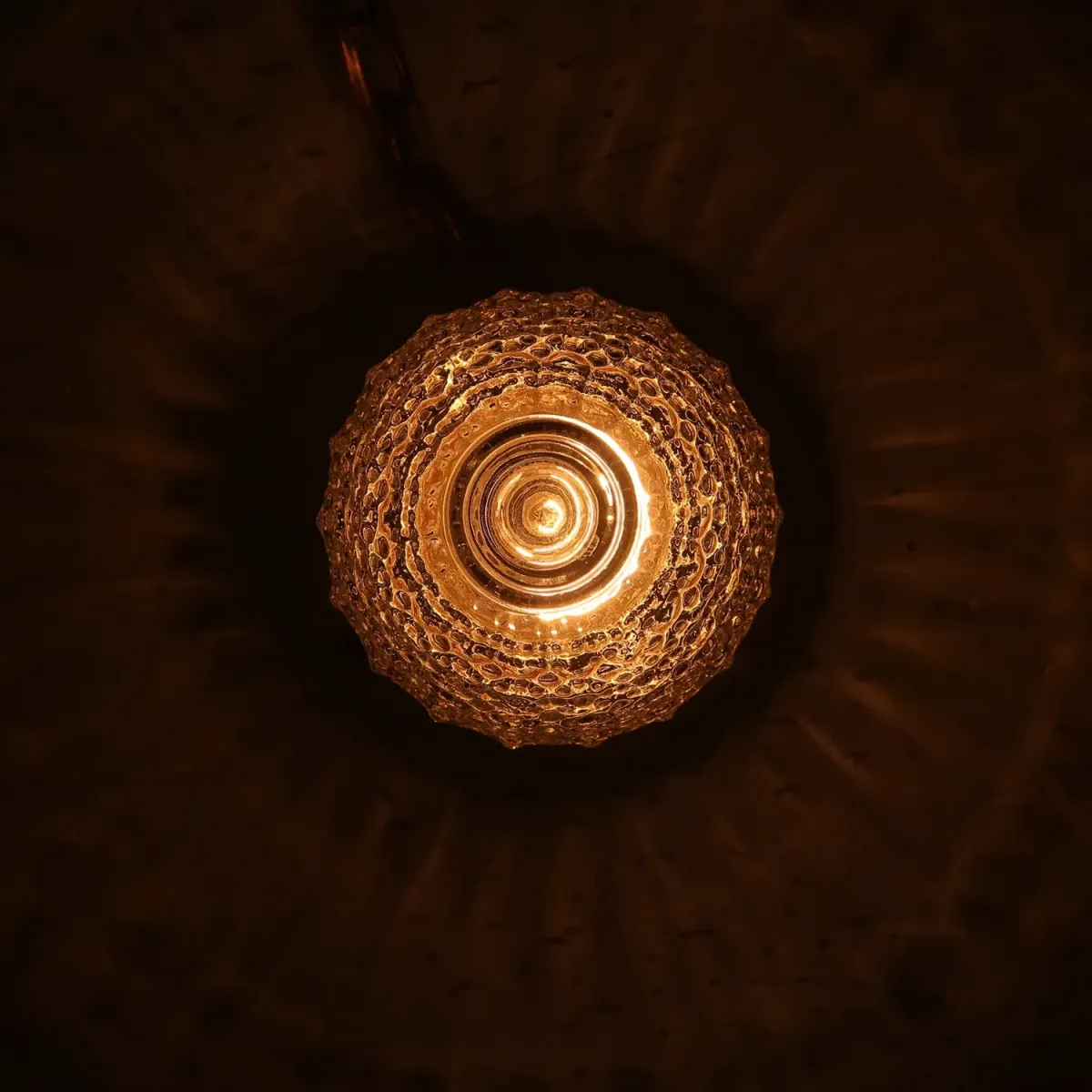 アンティーク クリアガラス ペンダントランプ