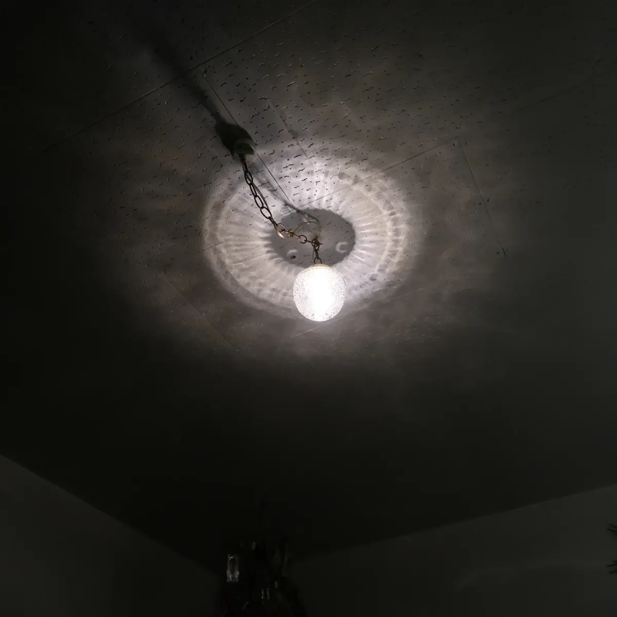 アンティーク クリアガラス ペンダントランプ