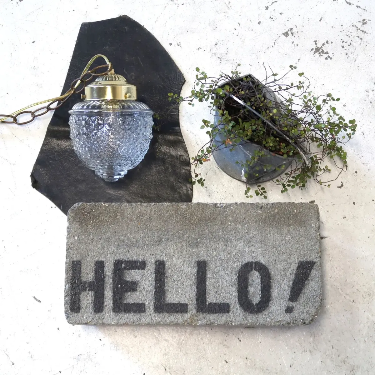 アンティーク クリアガラス ペンダントランプ