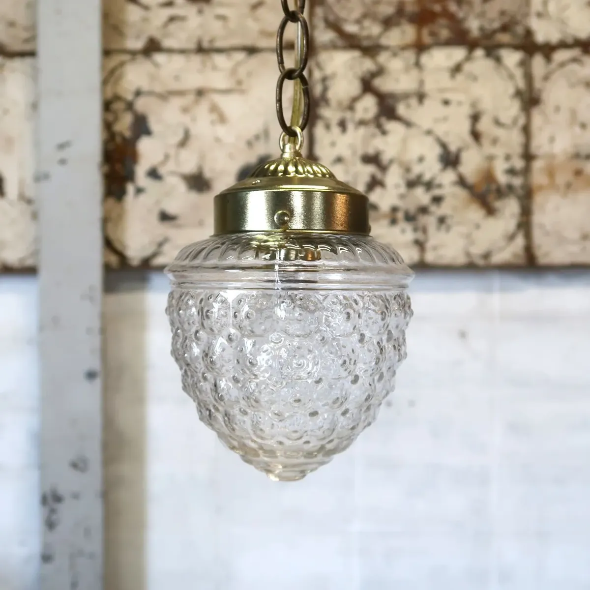 アンティーク クリアガラス ペンダントランプ