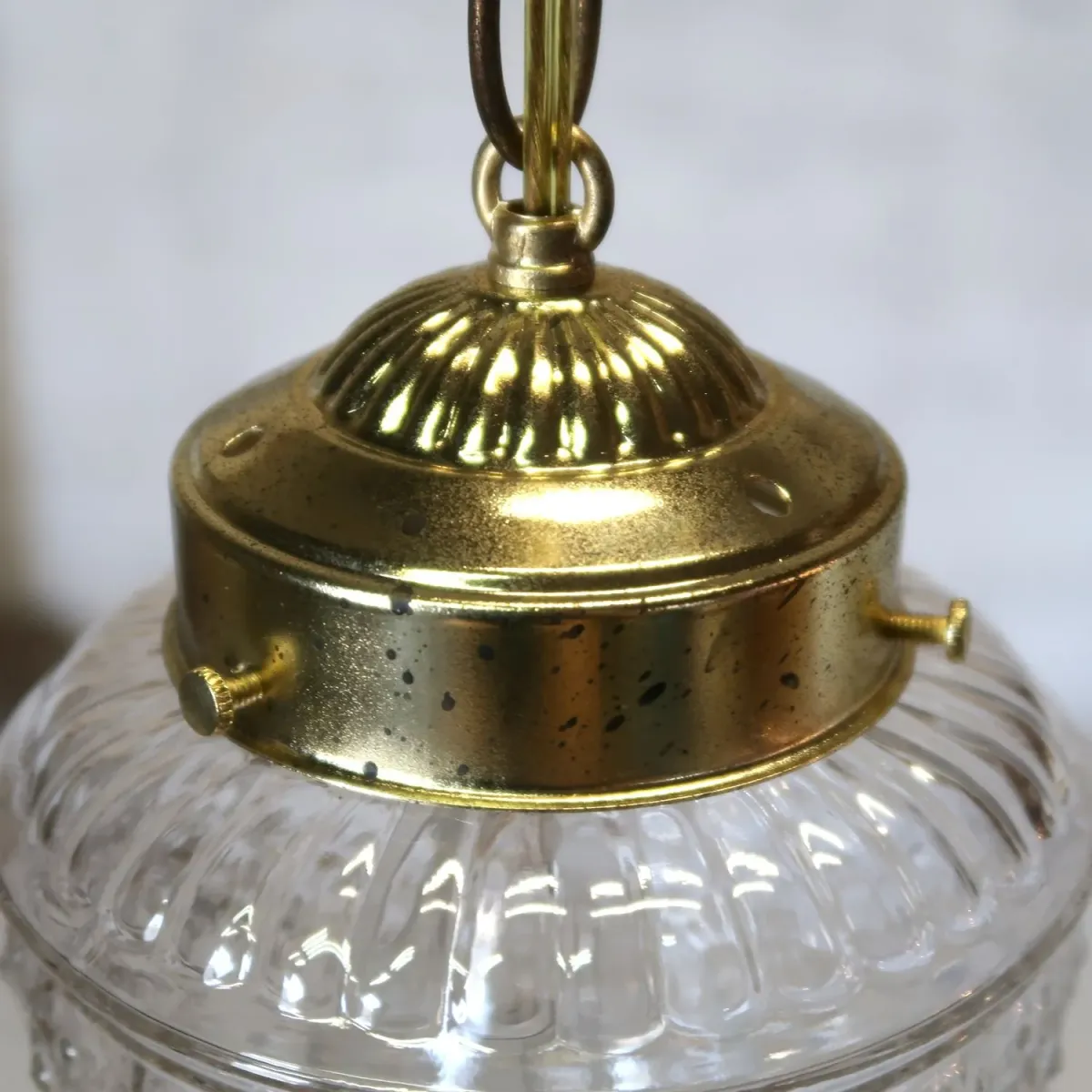 アンティーク クリアガラス ペンダントランプ