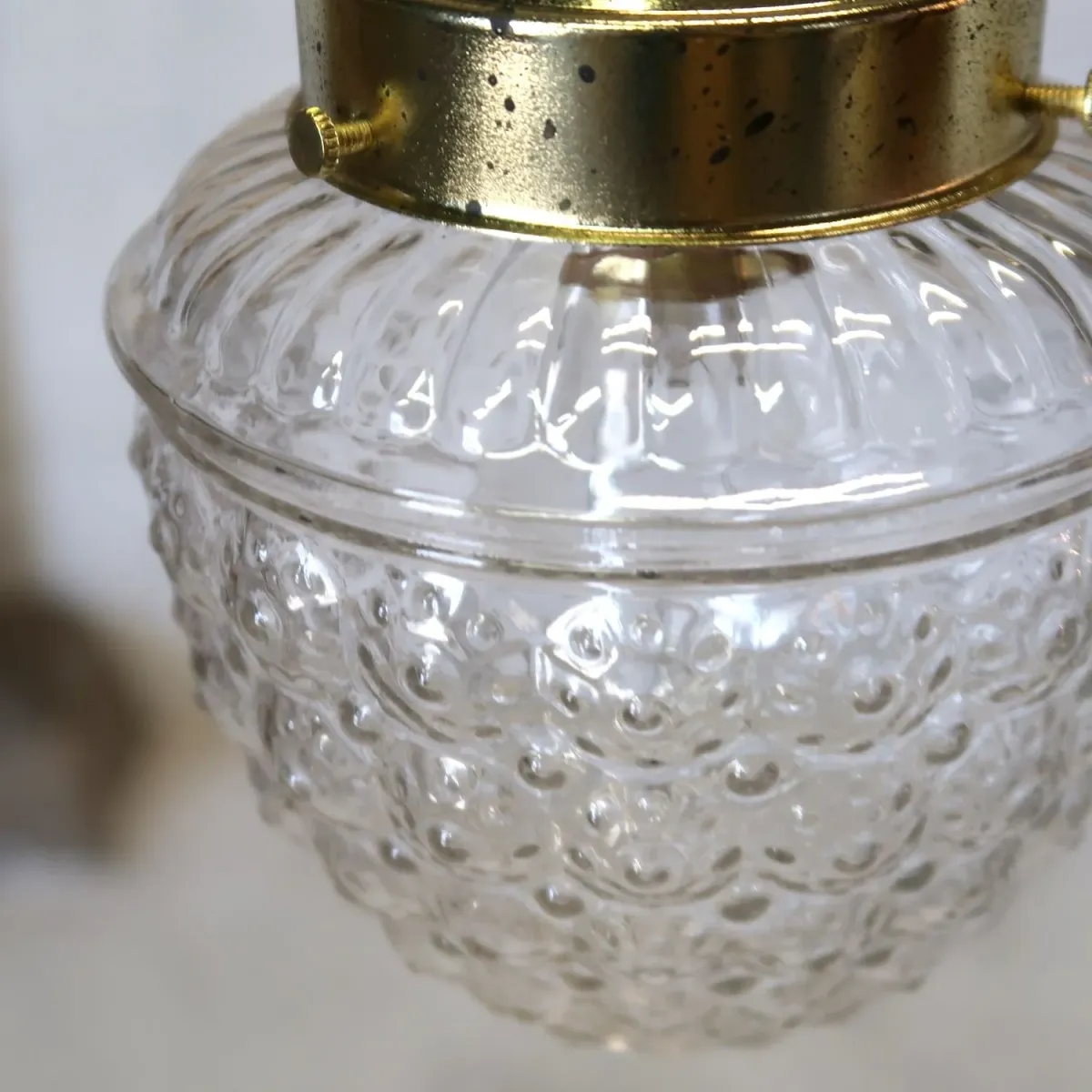 アンティーク クリアガラス ペンダントランプ