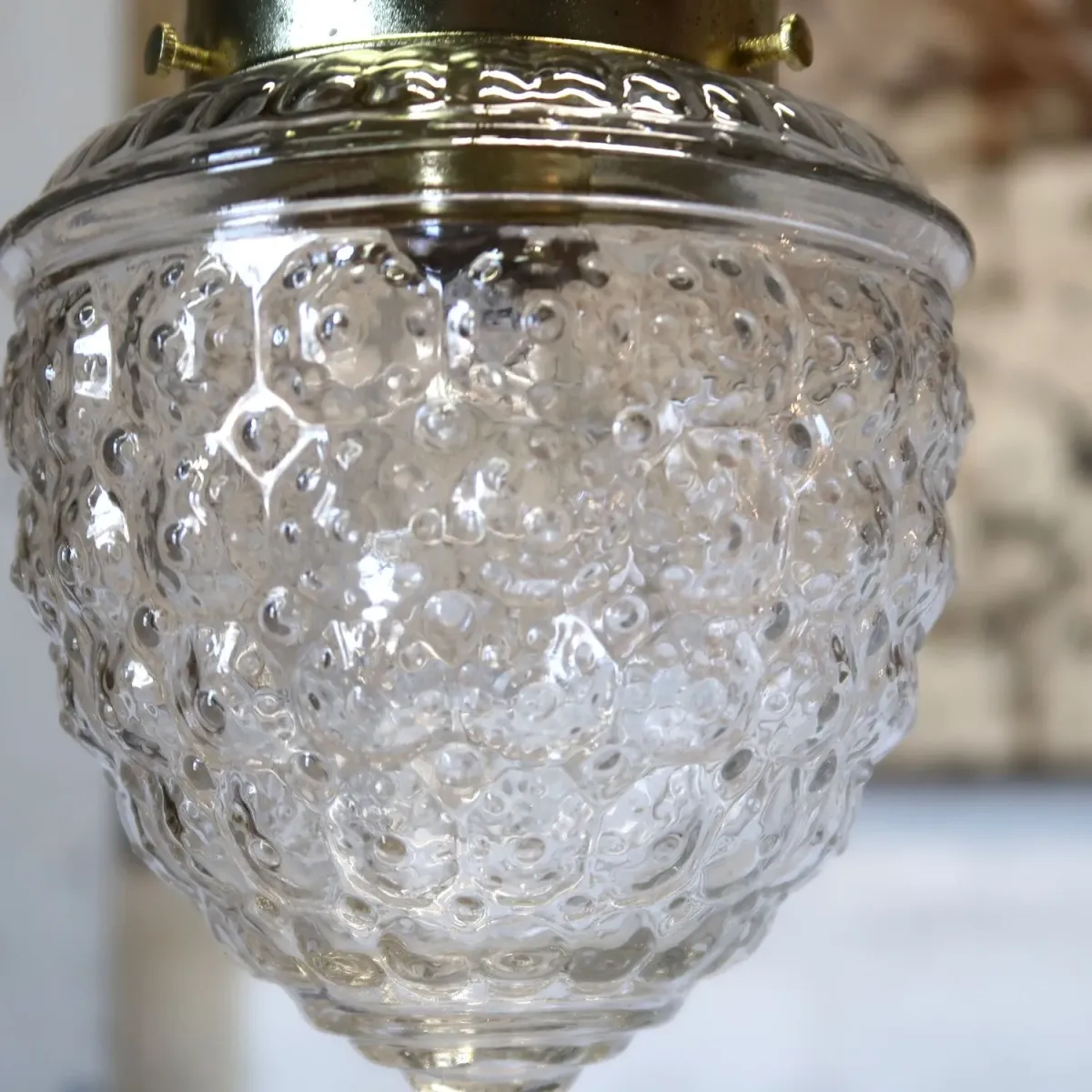 アンティーク クリアガラス ペンダントランプ